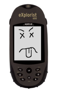 A dead Magellan brand handheld GPS unit