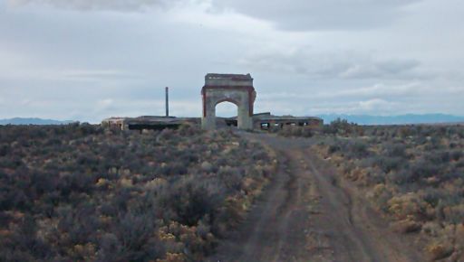 The ruins that once was the Metropolis, NV high school.